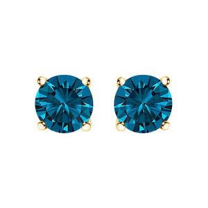 14K White Gold 1.00 Cttw Blue Lab Grown Diamond Stud Earrings with Screw Backs