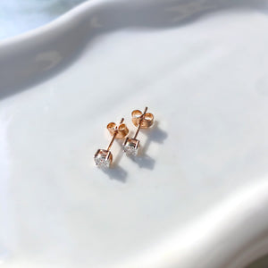 .925 Sterling Silver 1/10 Cttw Round Brilliant-Cut Lab Grown Diamond Miracle-Set Stud Earrings (F-G Color, VS1-VS2 Clarity)