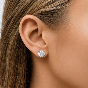 14K Gold Round Lab Grown Diamond Solitaire Stud Earrings with Screw Backs