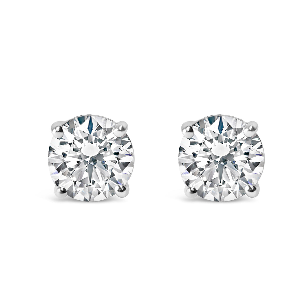 IGI Certified 14K White Gold 1 1/2 Cttw Lab Grown Diamond Solitaire Stud Earrings with Screwbacks (H-I Color, VS1-VS2 Clarity)
