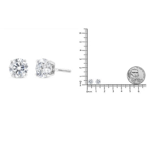 14K Gold Round Lab Grown Diamond Solitaire Stud Earrings with Screw Backs