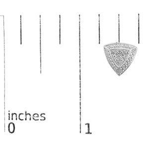 .925 Sterling Silver Diamond-Accented Trillion Shaped 4-Stone Halo-Style Stud Earrings (H-I Color, I2-I3 Clarity)