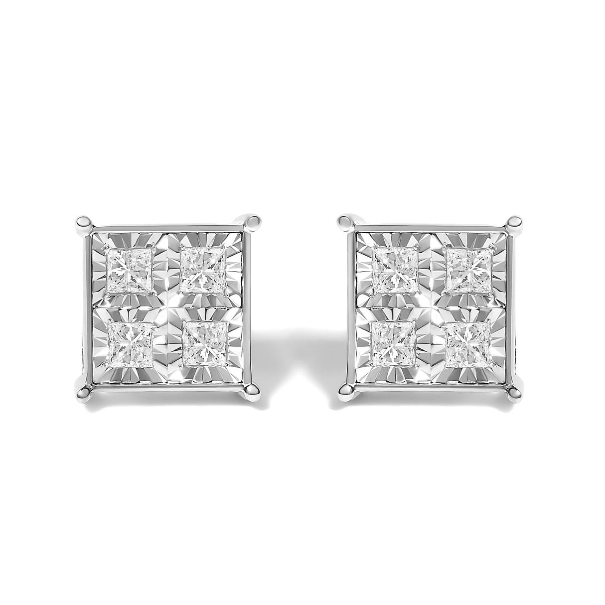 10K White Gold Diamond Stud Earrings (3/4 cttw, H-I Color, SI2-I1 Clarity)