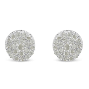 10k White Gold Diamond Cluster Stud Earrings (0.5 cttw, I-J Color, I2-I3 Clarity)