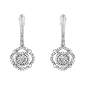 .925 Sterling Silver Miracle-Set Diamond Accent Drop and Dangle Earrings (I-J Color, I3 Clarity)