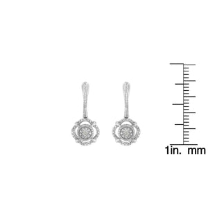 .925 Sterling Silver Miracle-Set Diamond Accent Drop and Dangle Earrings (I-J Color, I3 Clarity)