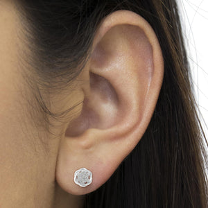 Sterling Silver Diamond Swirl Cluster Stud Earrings (1/6 cttw, I-J Color, I2-I3 Clarity)
