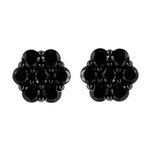 .925 Sterling Silver 1/4 Cttw Treated Yellow Diamond Floral Stud Earrings (Yellow Color, I1-I2 Clarity)