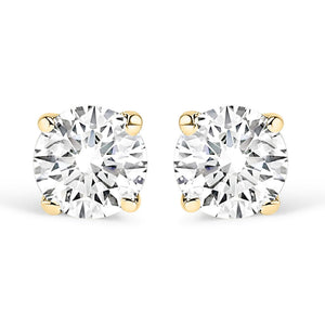14K Gold 1/2 Cttw Lab Grown Diamond Solitaire Stud Earrings