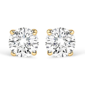 14K Gold 1.0 Cttw Lab Grown Diamond Solitaire Stud Earrings