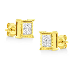 14K White Gold 1.0 Cttw 4-Prong Set Brilliant Round-Cut Solitaire Lab Grown Diamond Push Back Stud Earrings (E-F Color, VVS2-VS1 Clarity)