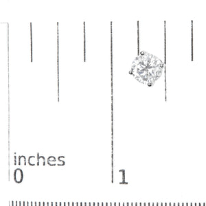 14K Gold Round Lab Grown Diamond Solitaire Stud Earrings with Screw Backs