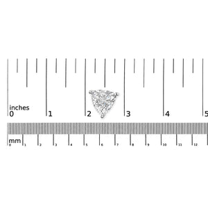 14K White Gold Trillion Cut Lab Grown Diamond 3-Prong Classic Solitaire Stud Earrings (F-G Color, VS1-VS2 Clarity)