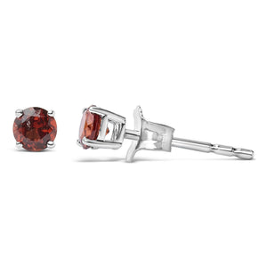 .925 Sterling Silver 3.5 MM Created Birthstone Solitaire Stud Earrings - Choice of Gemstone