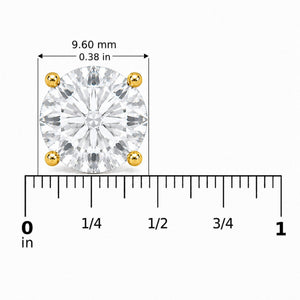 14K Gold Round Lab Grown Diamond Solitaire Stud Earrings with Screw Backs