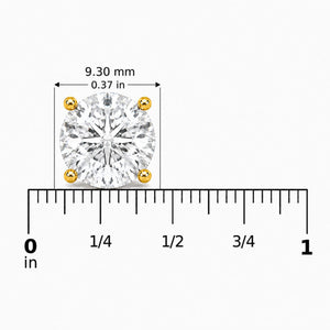 14K Gold Round Lab Grown Diamond Solitaire Stud Earrings with Screw Backs