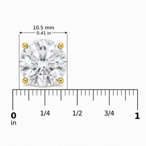 14K Gold Round Lab Grown Diamond Solitaire Stud Earrings with Screw Backs