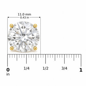 14K Gold Round Lab Grown Diamond Solitaire Stud Earrings with Screw Backs
