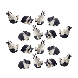 Black-and-White-Playful-Rabbit-Figurine-(Set-of-16)-Figurines