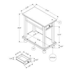 Accent End Table, Storage Drawer, Traditional - Espresso