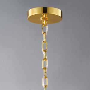 48-Inch Gold Tiered Crystal Tube Chandelier