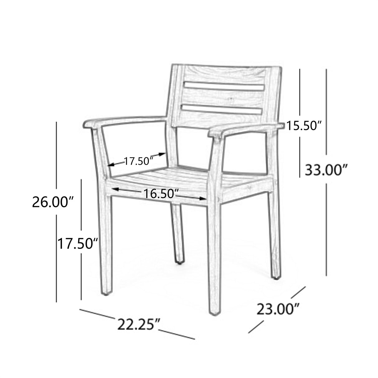 7 Pieces Acacia Wood Outdoor Dining Set