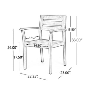 7 Pieces Acacia Wood Outdoor Dining Set