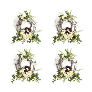 Woven-Grapevine-Wreath-with-Hydrangea-and-Bird-Nest-Accents-(Set-of-4)-Wreaths-&-Garlands
