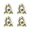 Woven Grapevine Wreath with Hydrangea and Bird Nest Accents (Set of 4)