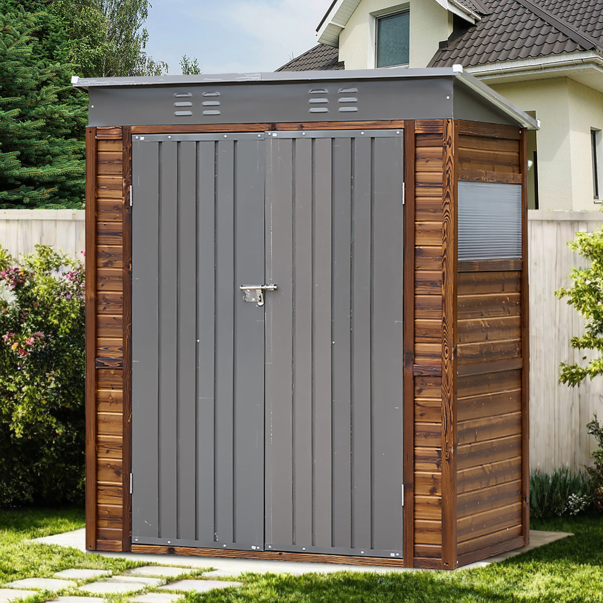 3*5FT Iron-Wood Combination Tool Shed – A Perfect Blend of Nature and Functionality