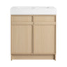 Light Brown Freestanding Bathroom Vanity with Resin Sink & Soft Close Cabinet Doors