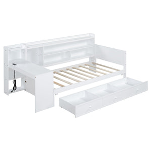 Daybed With 3 Drawers USB Ports And Desk