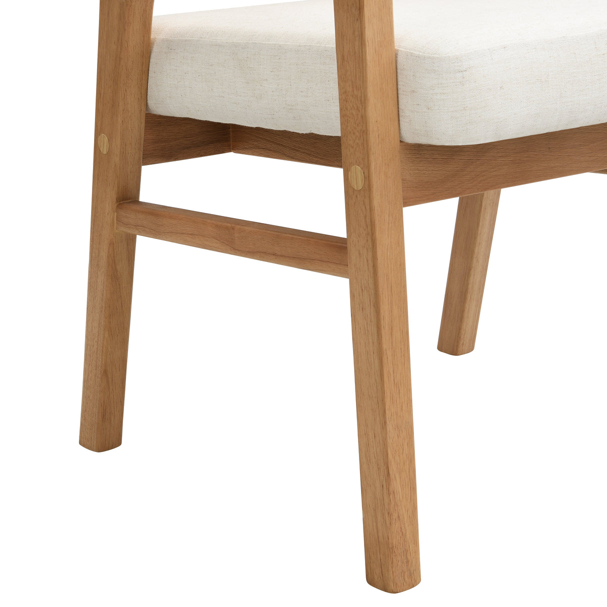 Wooden Frame Dining Chair with Rattan Back, Set of 2
