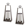 Glass-candle-holder-in-tapered-metal-stand-(set-of-2)-Candle-Holders