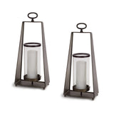 Glass-candle-holder-in-tapered-metal-stand-(set-of-2)-Candle-Holders