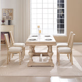 French Country Dining Chairs Set of 2 Upholstered With Natural Rattan Back