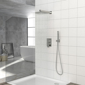 Dual Shower Head 10" Wall Mounted Shower System with Anti-Scald Valve - Black, Gold, or Gray