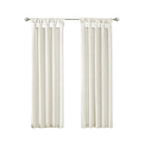 Twist tab lined window curtain panel white 50x95"