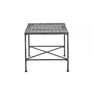 Luna - Outdoor Iron Coffee Table - Black Brush Silver
