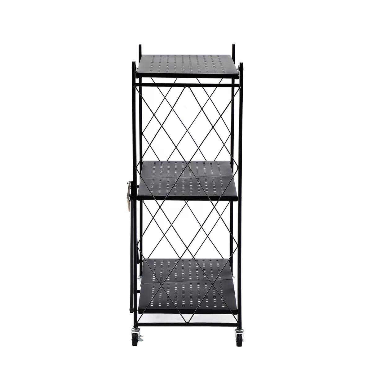 Assembled Black Foldable Metal Storage Shelving Unit