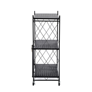 Assembled Black Foldable Metal Storage Shelving Unit