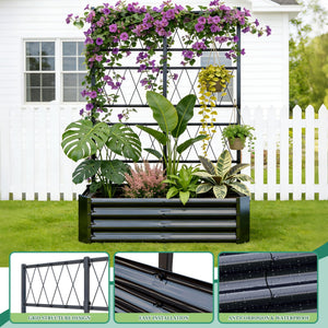 Galvanized Raised Garden Bed with Arch Trellis