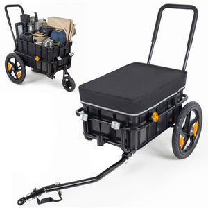 2-in-1 Bike Cargo Trailer Pushcart