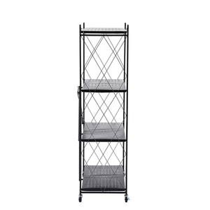 Assembled Black Foldable Metal Storage Shelving Unit