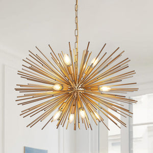 29" Mid-Century Modern 12-Light Starburst Chandelier