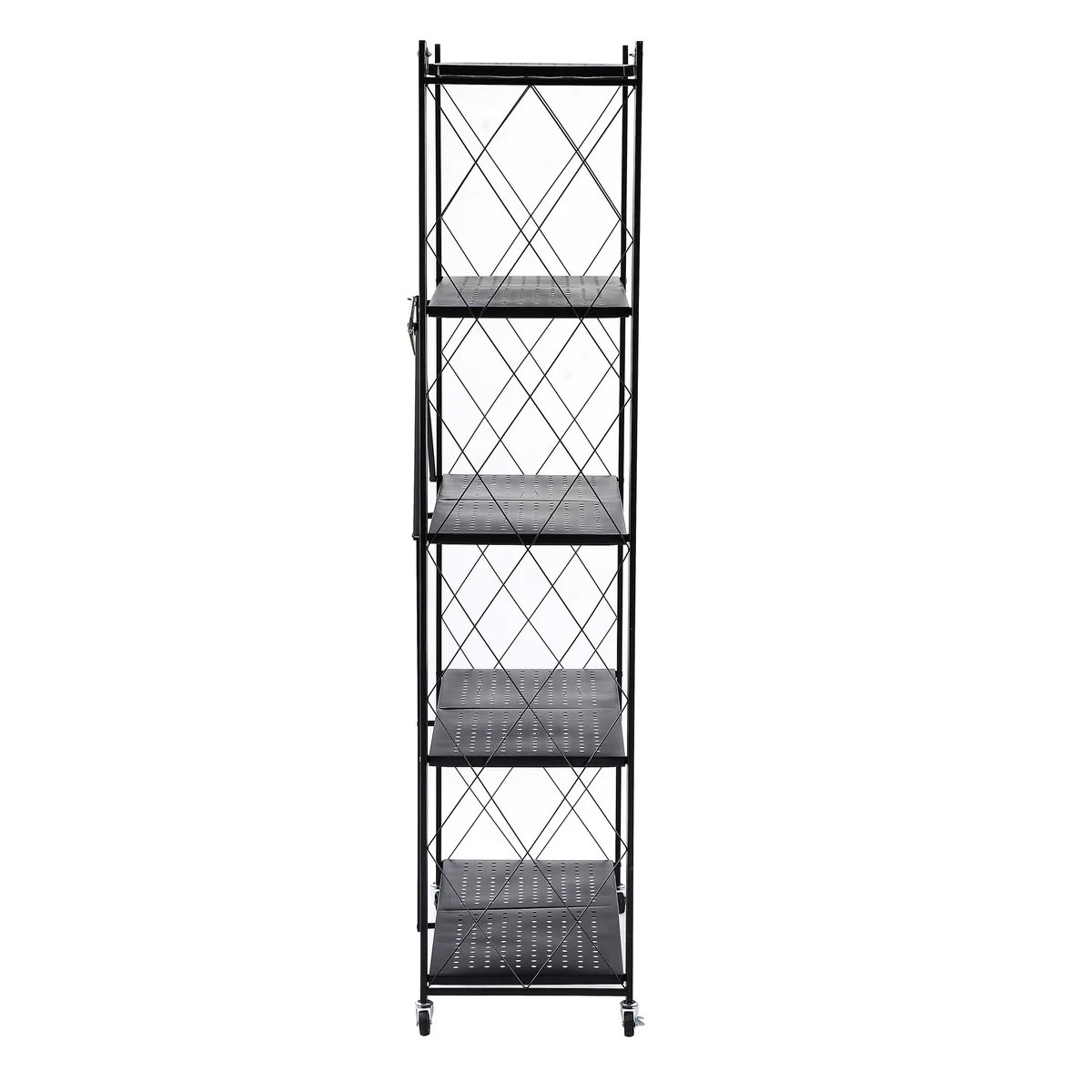 Assembled Black Foldable Metal Storage Shelving Unit