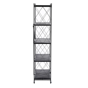 Assembled Black Foldable Metal Storage Shelving Unit
