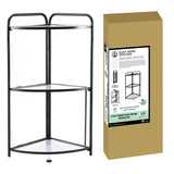 Assembled Black Foldable Corner Shelving Unit - 2 Sizes!