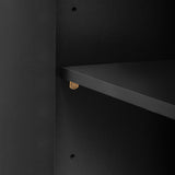 Storage Cabinet Sideboard Wooden Cabinet with Embossed Curved Doors