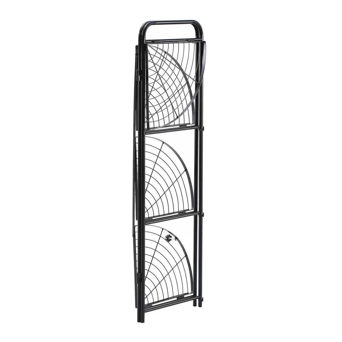 Assembled Black Foldable Corner Shelving Unit - 2 Sizes!